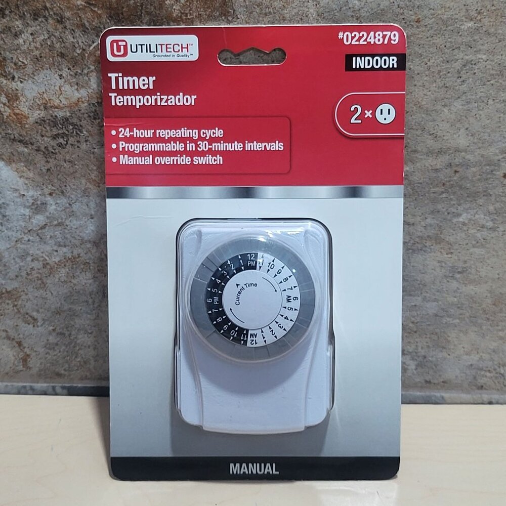 Utilitech  Indoor Mechanical Timer Temporizador New Sealed